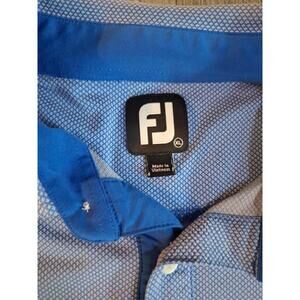 FootJoy Polo Shirt Mens XL Golf Stretch Performance Houndstooth Blue Athletic